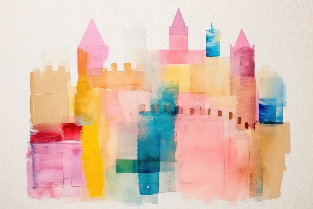 Castle art abstract painting.