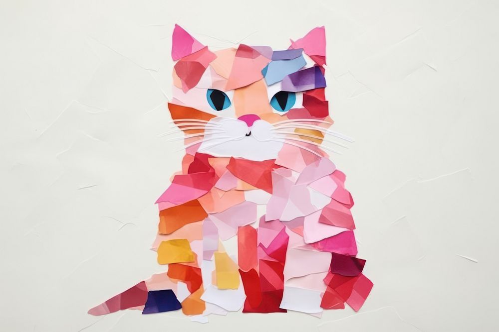 Cat art paper representation.