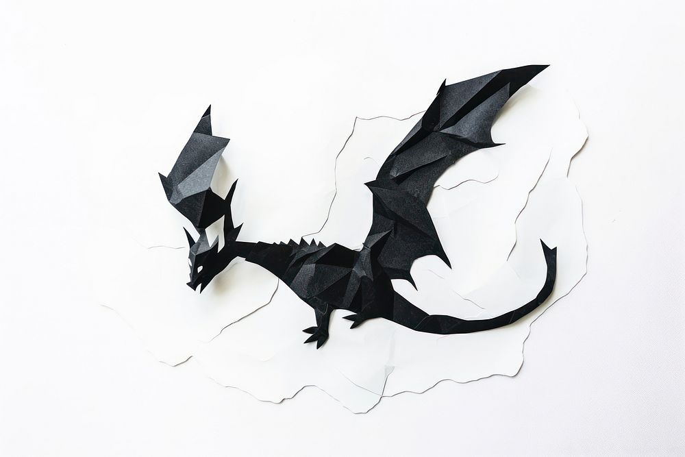 Dragon animal paper art.