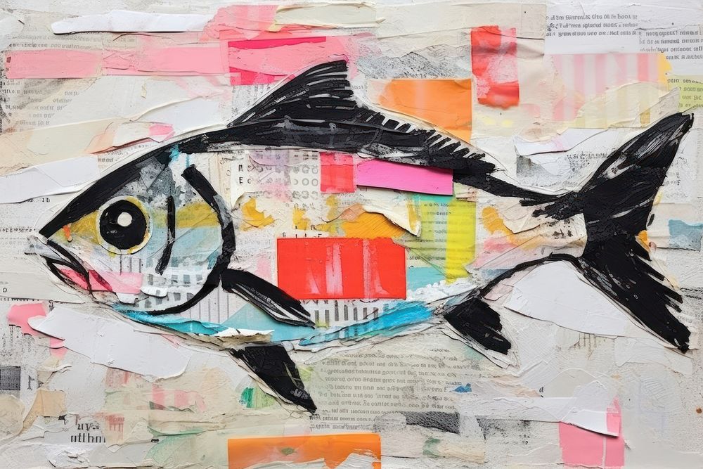 Fish fish art collage.