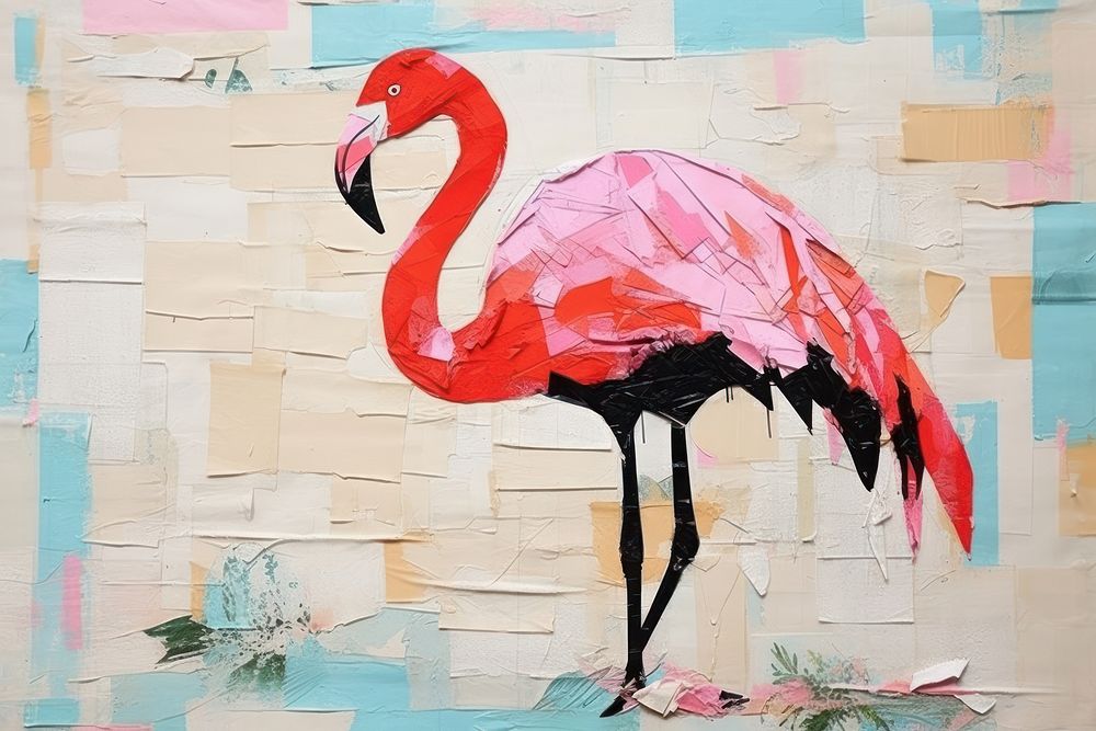 Flamingo art animal bird.