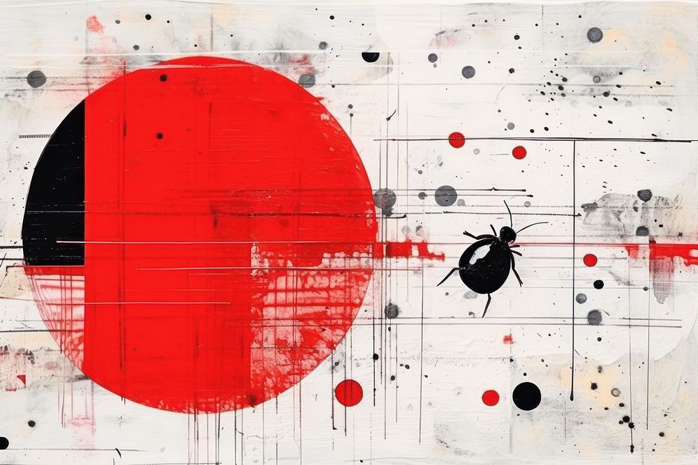 Ladybug art abstract painting.