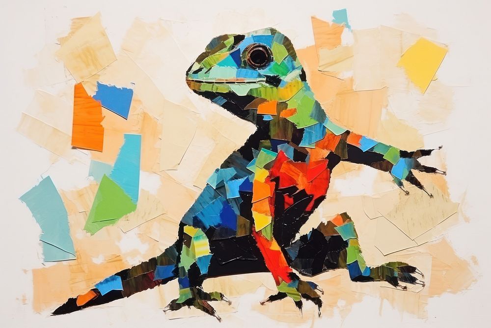 Lizard art painting animal.