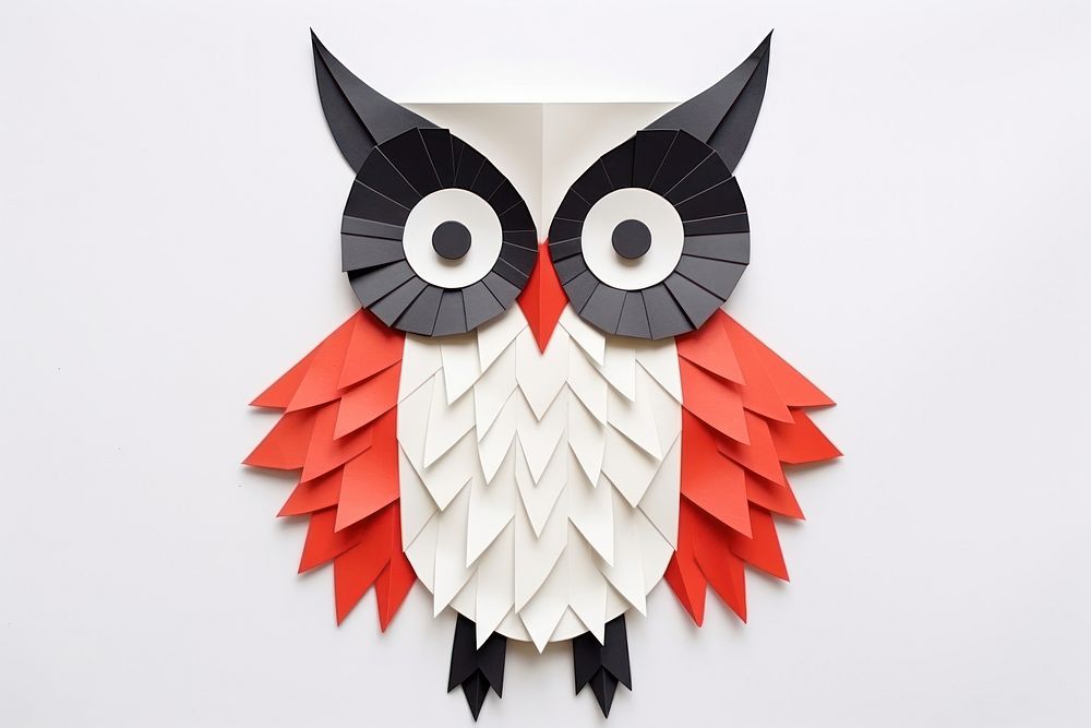 Owl art paper anthropomorphic.