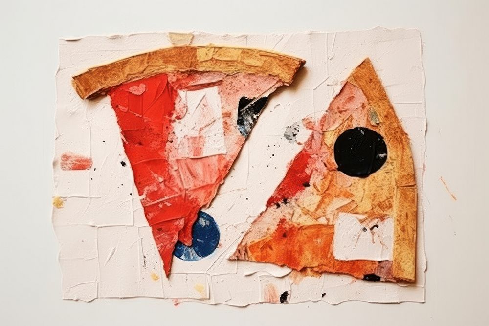 Pizza art collage paper.