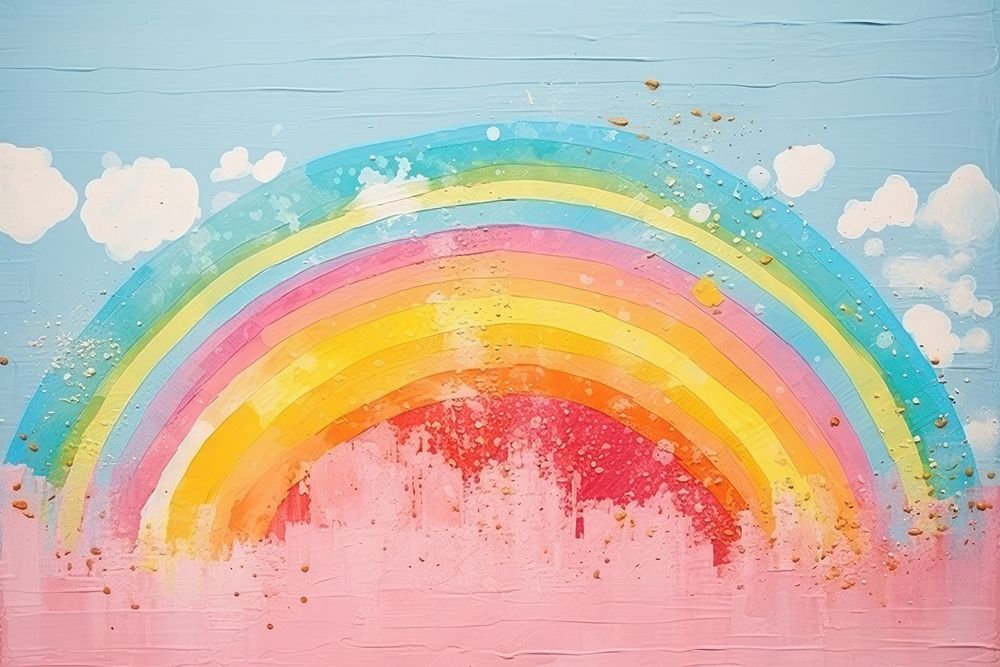 Rainbow art painting sky.