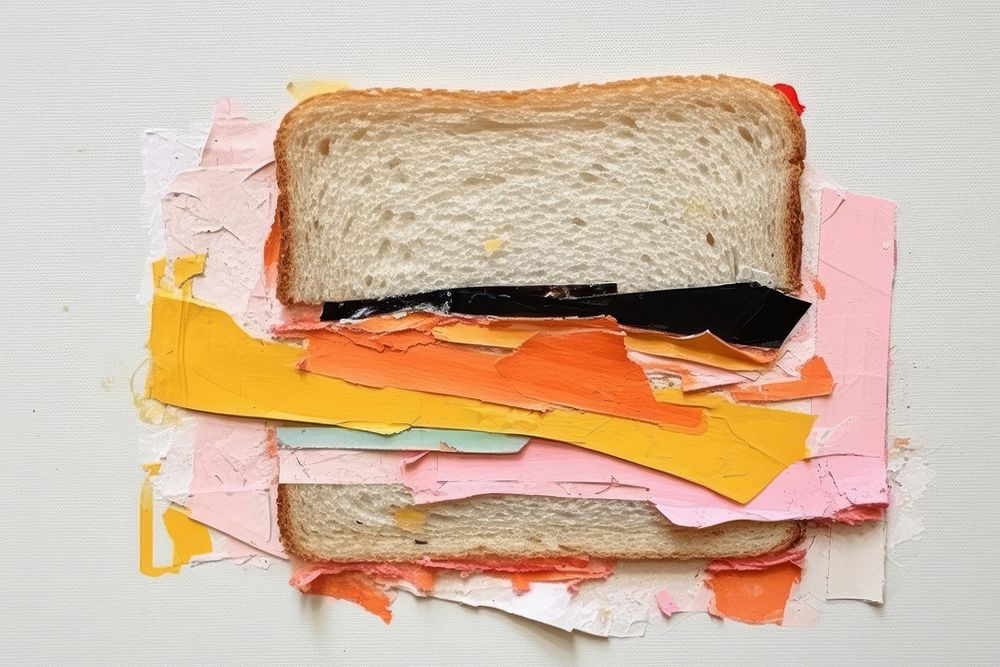 Sandwich bread paper food.