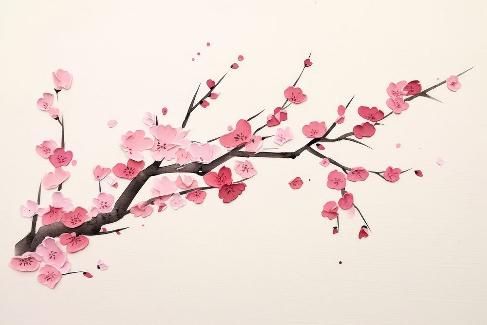 Sakura branch blossom flower plant.