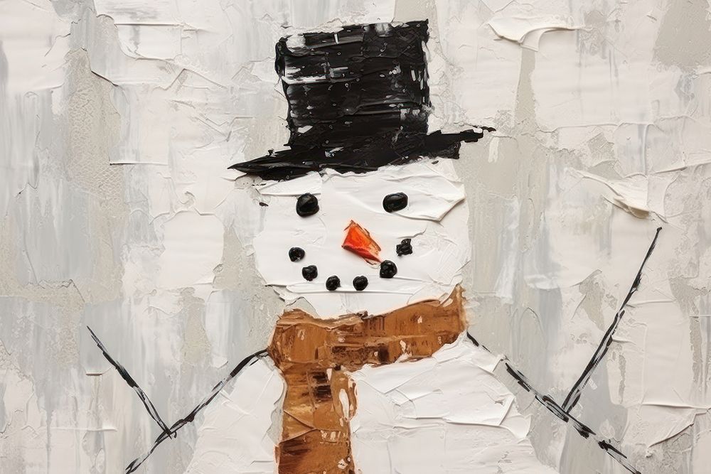 Snowman snow art snowman.