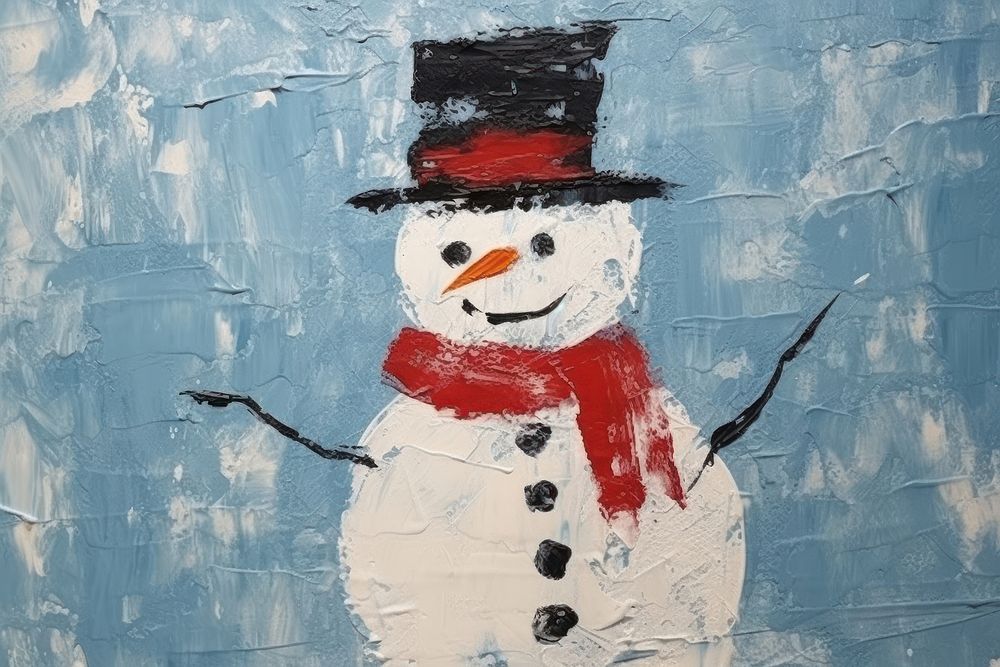 Snowman snowman winter art.