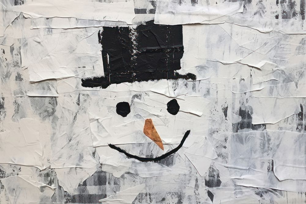 Snowman art painting snowman.