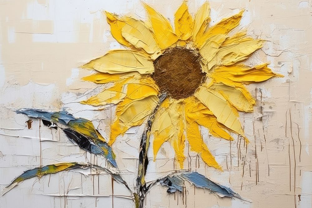 Sunflower art painting inflorescence.