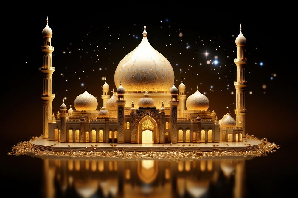 Mosque architecture building light.