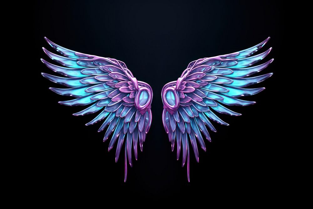 Neon angel wings invertebrate illuminated accessories.
