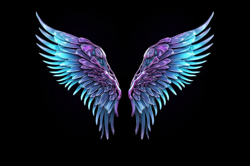 Neon angel wings violet lightweight accessories.