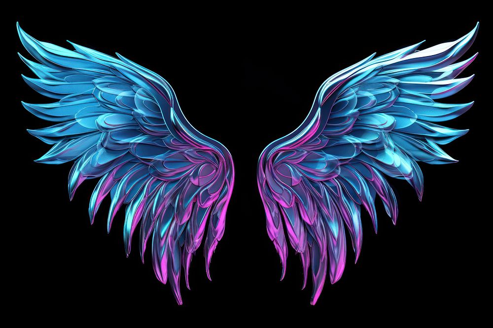 Neon angel wings pattern lightweight accessories.