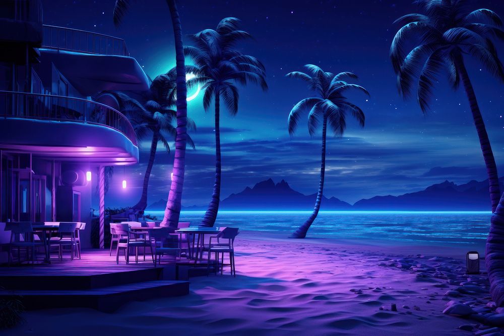 Neon beach architecture outdoors nature.