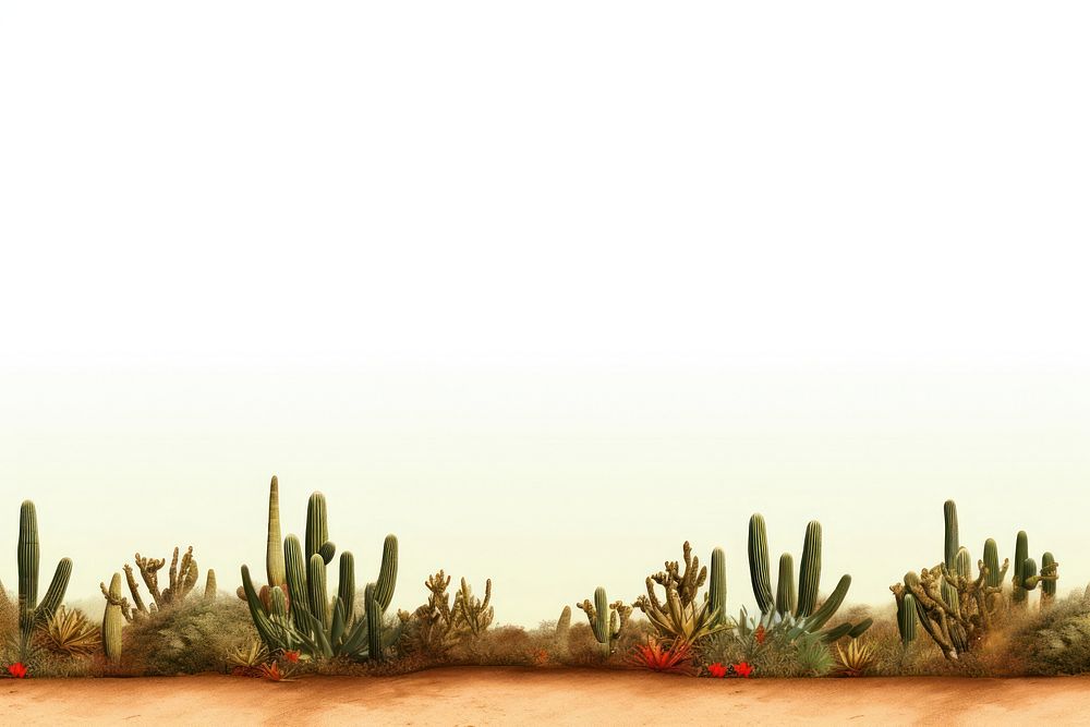 Cactus desert border backgrounds outdoors nature.