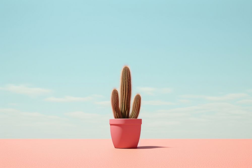 Cactus with desert border plant tranquility houseplant.