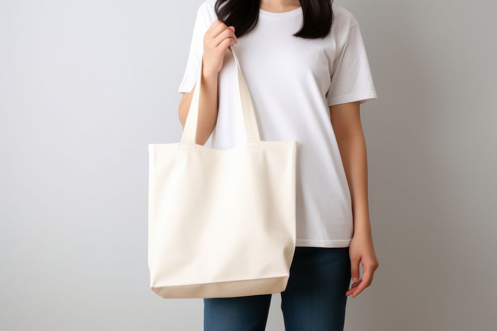 Canvas tote bag handbag white background accessories.