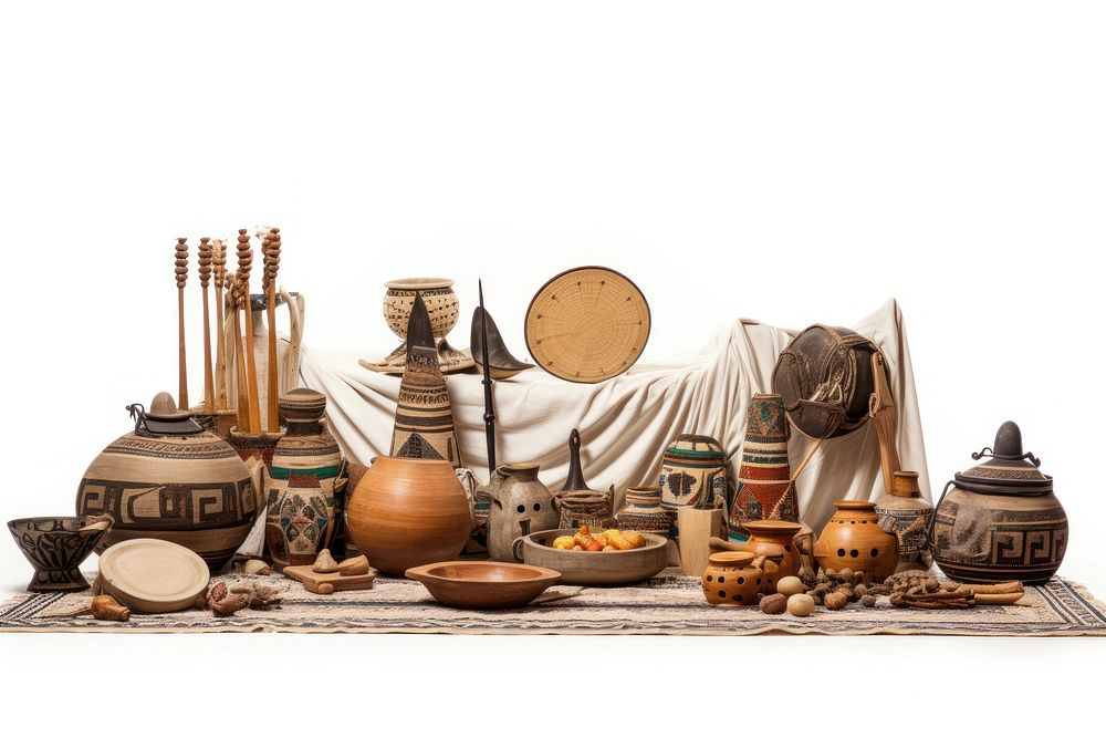 Libyan culture white background ingredient handicraft.