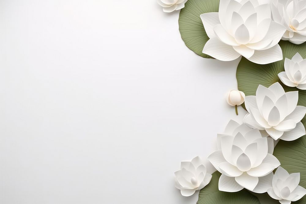 Lotus flower leaf border white backgrounds petal.