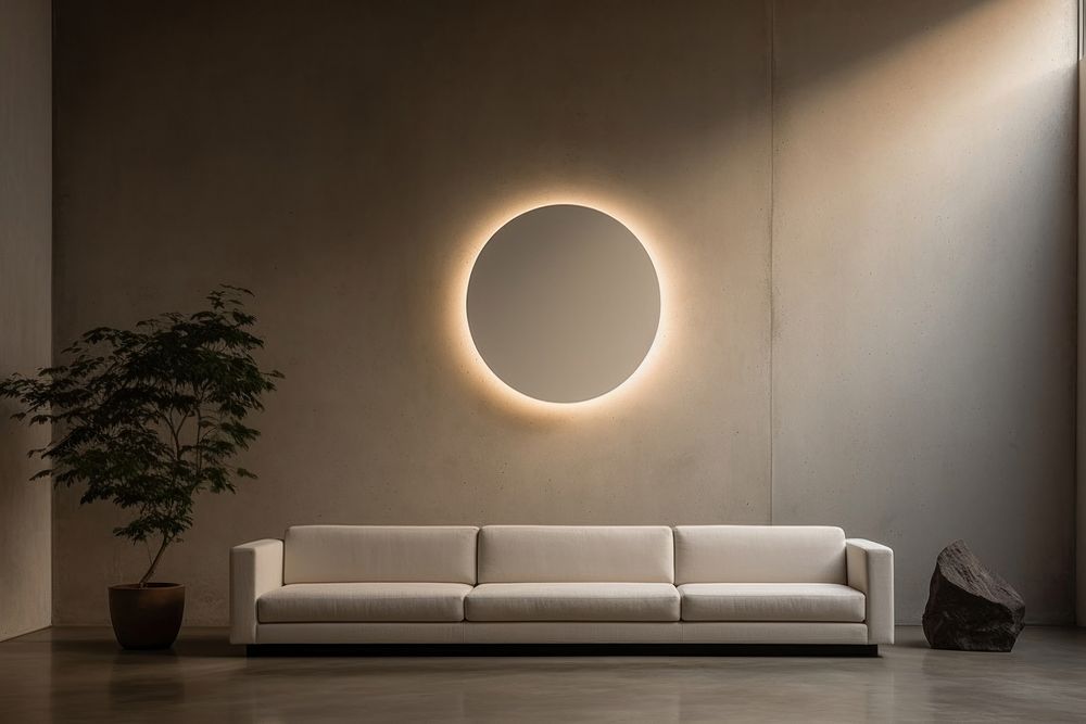 Minimal light wall architecture furniture lighting.
