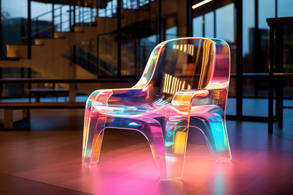 Modern holographic lamp architecture furniture chair.