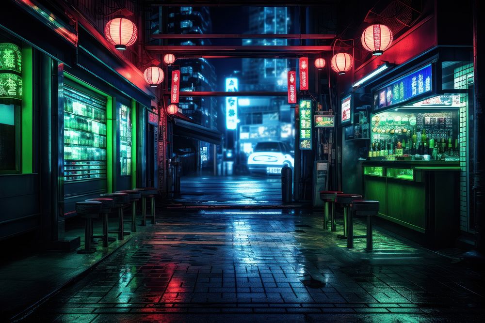 Night town in tokyo nightlife lighting street.
