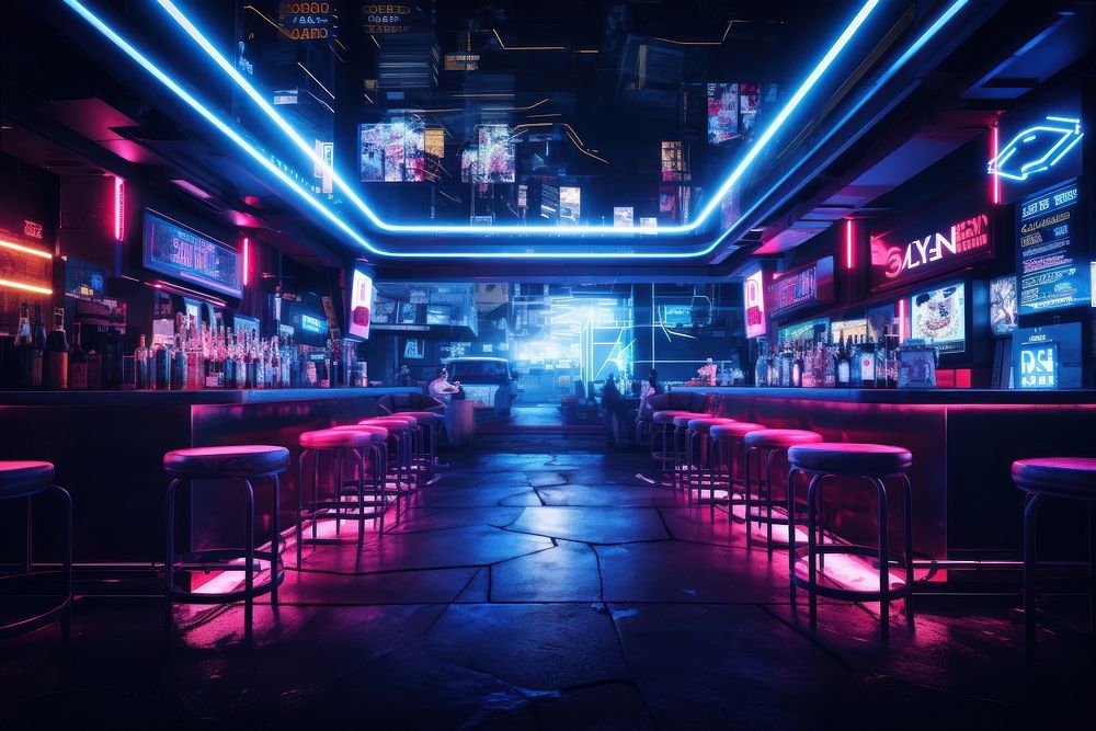 Nightclub light neon bar.