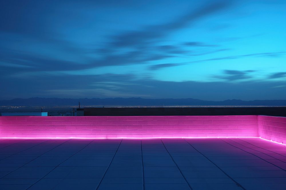 Neon rooftop light outdoors lighting.