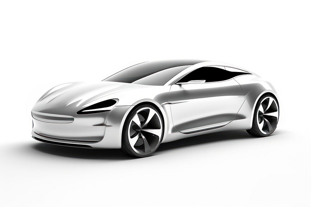 Future coupe car vehicle wheel white background.
