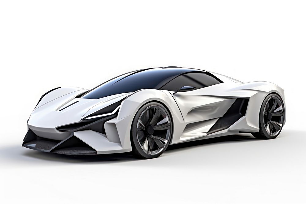 Future Super car vehicle wheel white background.