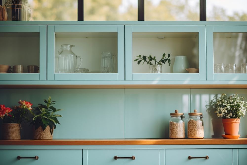 Modern kitchen interior furniture sideboard cupboard.