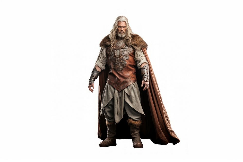 A Norse god fashion adult white background.
