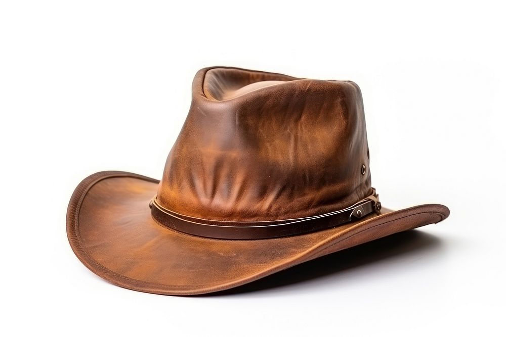 Cowboy hat white background wild west headwear.