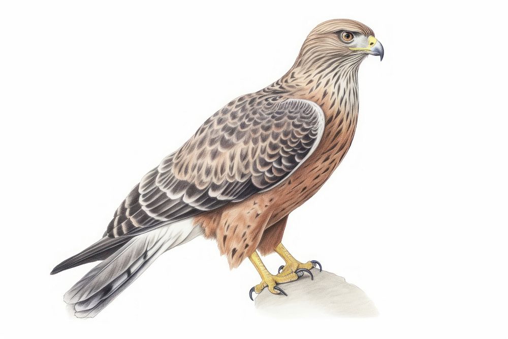 Hawk buzzard drawing animal.