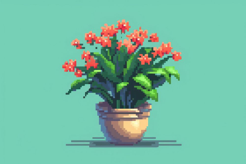 Goals cut pixel flower plant art.