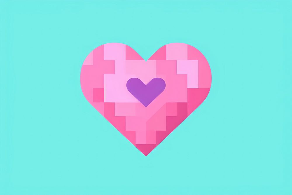 Heart shape pixel symbol creativity pixelated.