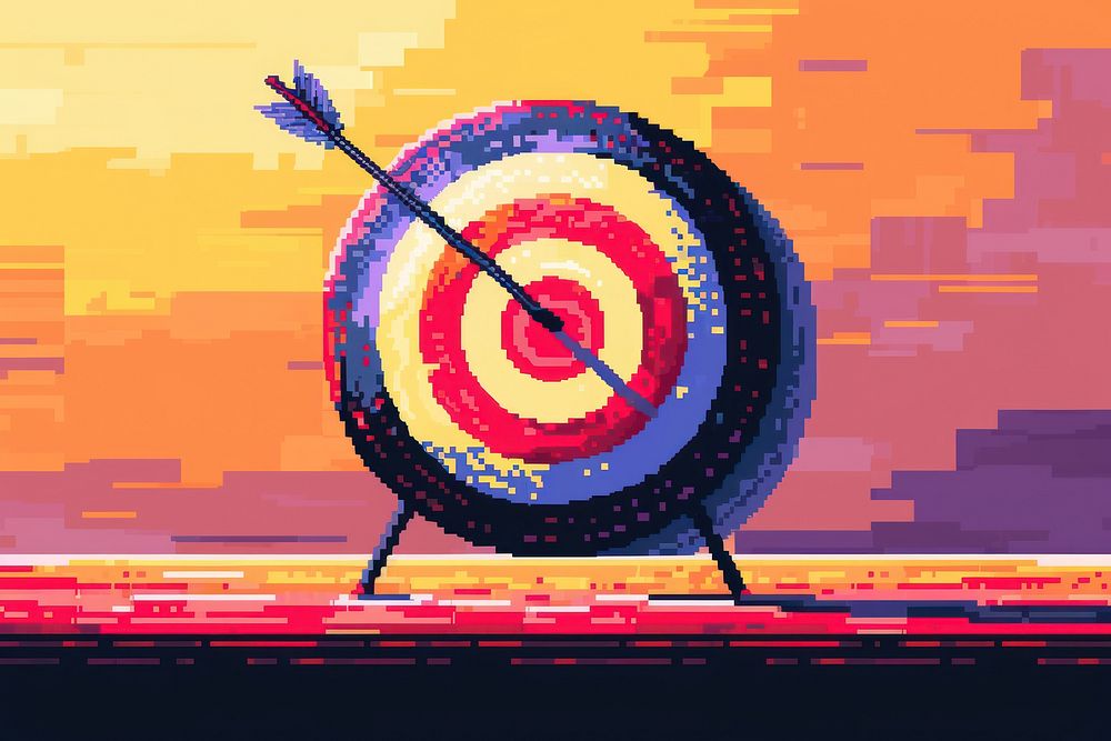 Huge target with arrow cut pixel shape darts technology.