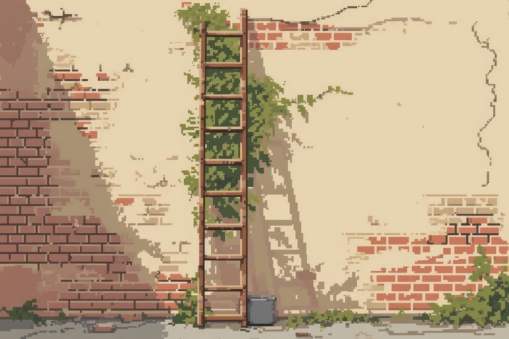 Ladder cut pixel architecture plant brick.