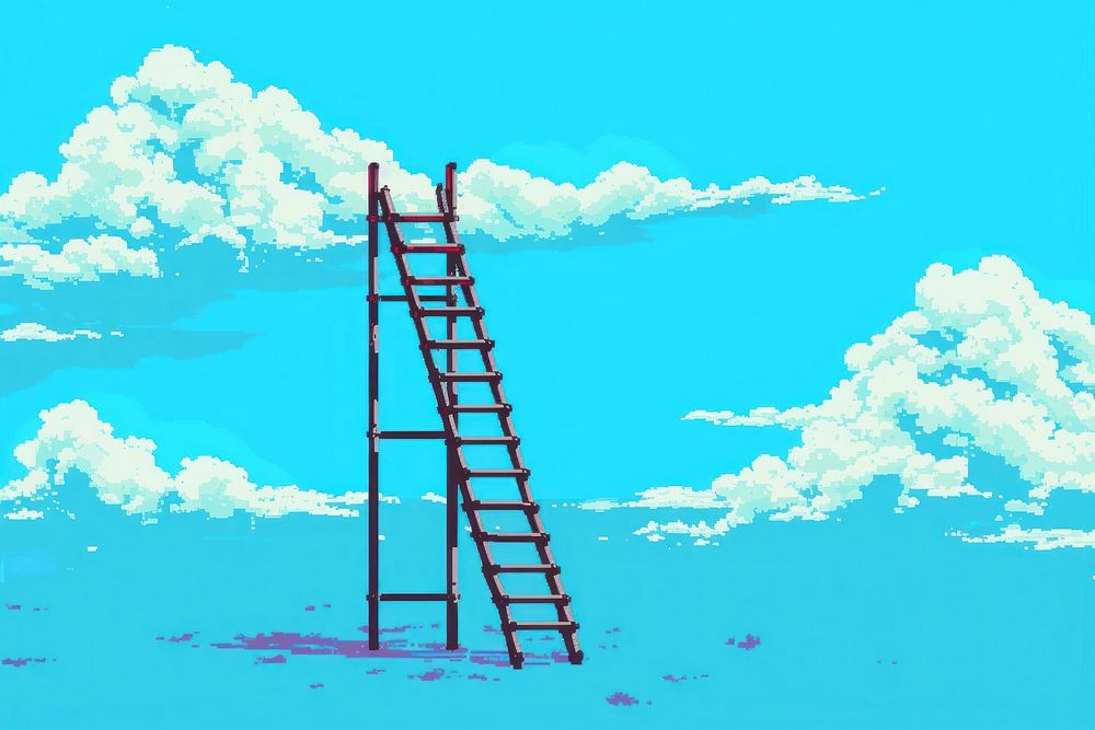 Ladder cut pixel outdoors sky architecture.