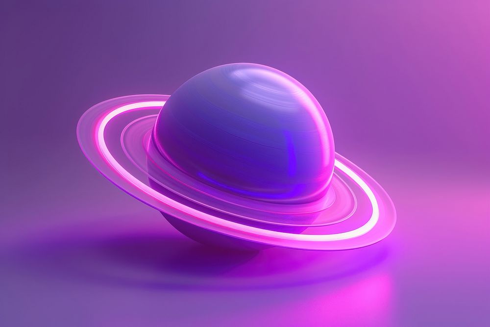 Saturn glowing sphere purple.