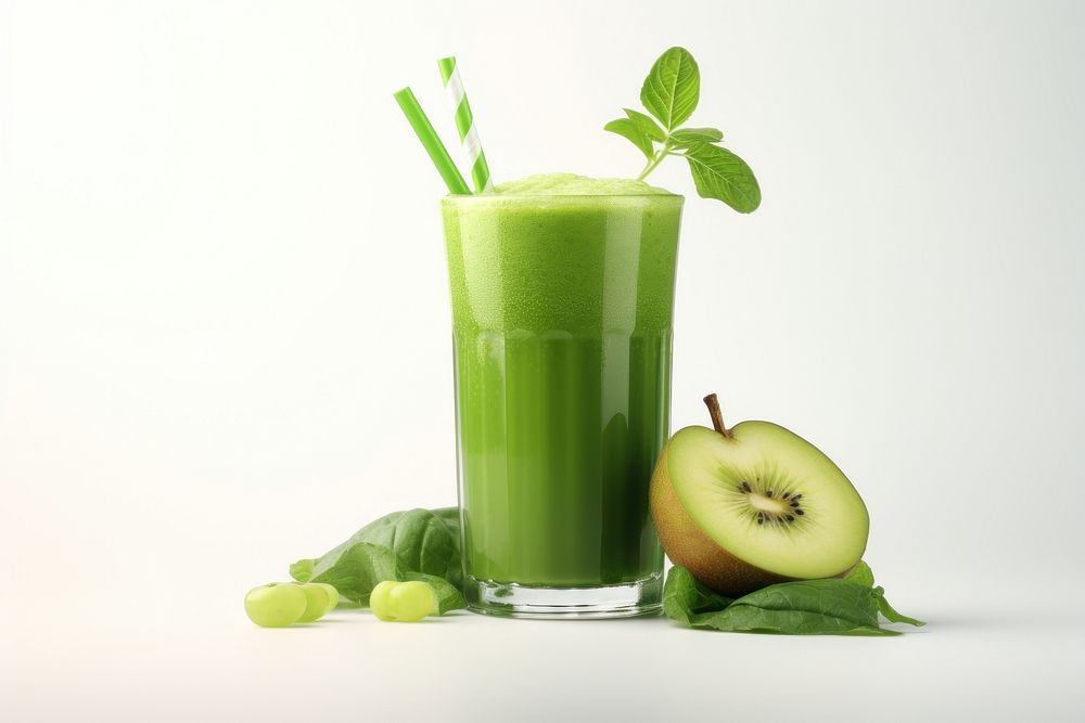 Green juice smoothie drink fruit.