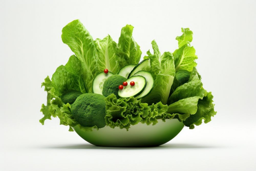 Green Salad vegetable cucumber lettuce.