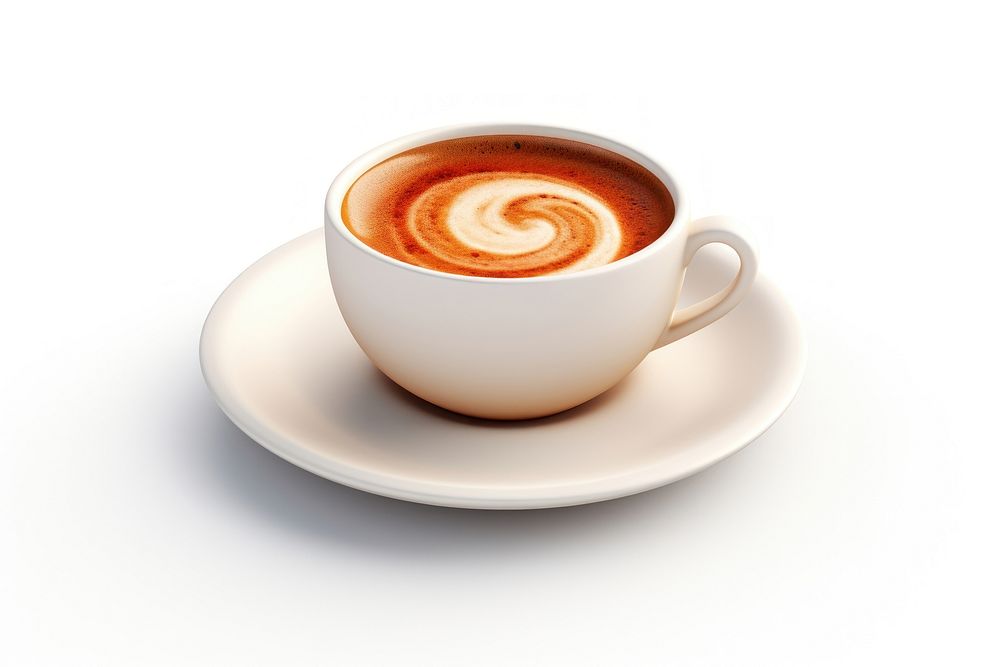 Hot coffee saucer latte drink.