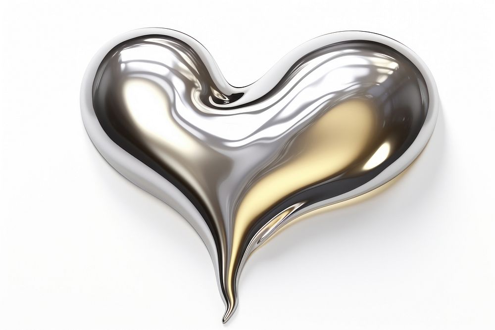 3d render of heart shape metal white background appliance.