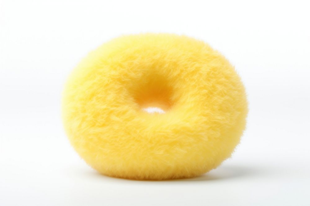 Donut yellow food white background.