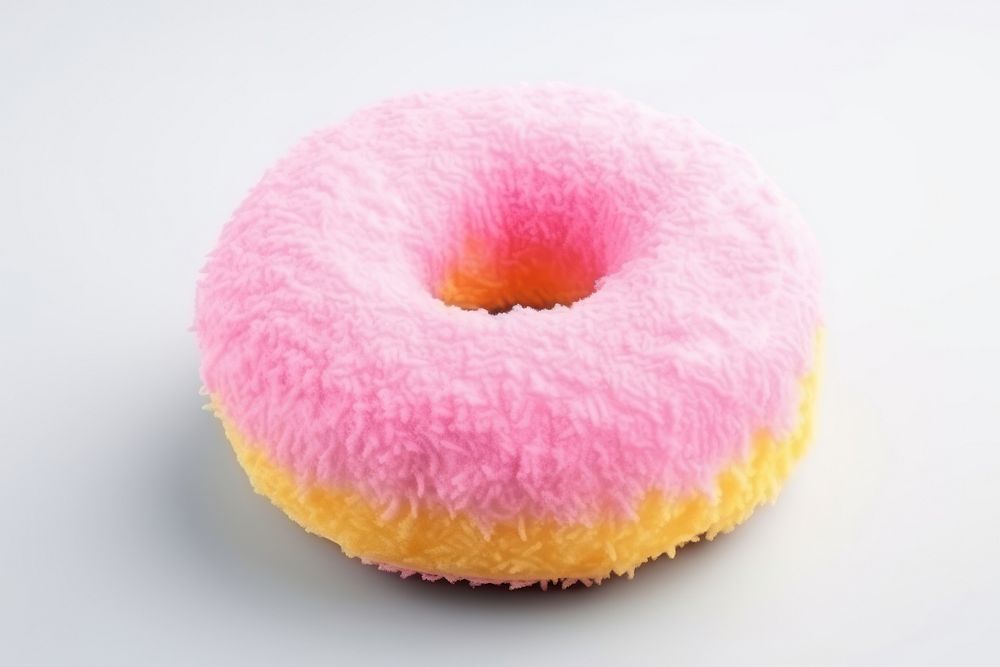 Donut yellow food pink.