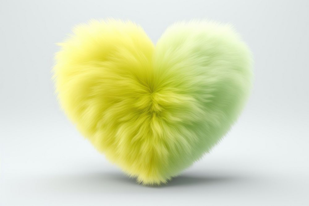 Pastel heart yellow green fur.